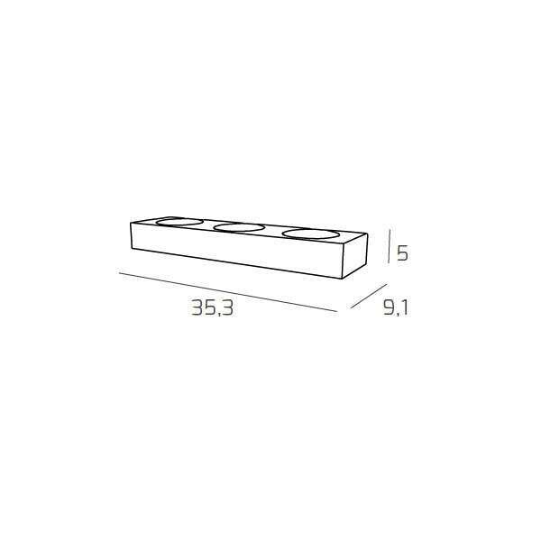 1127/A3-SA AREA APPLIQUE 3 LUCI MONOEMISSIONE SABBIA
