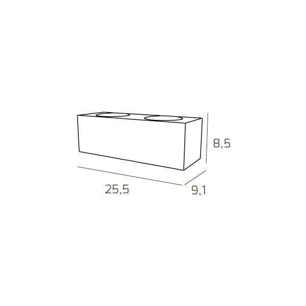 1127/A4-GR AREA APPLIQUE 4 LUCI BIEMISSIONE GRIGIO