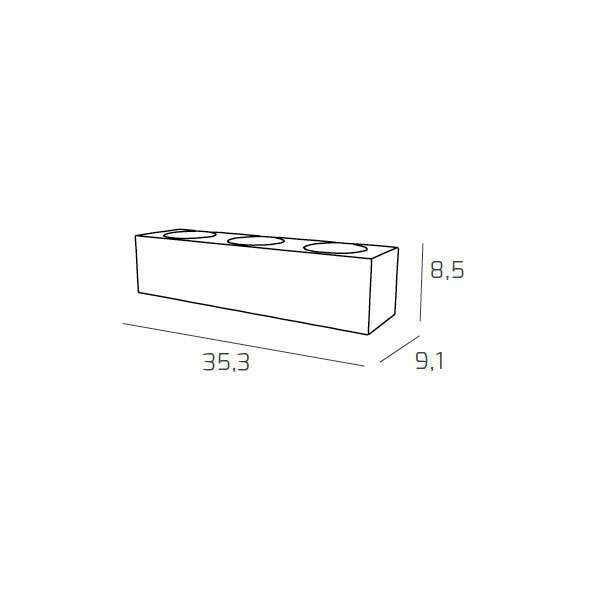 1127/A6-BI AREA APPLIQUE 6 LUCI BIEMISSIONE BIANCO