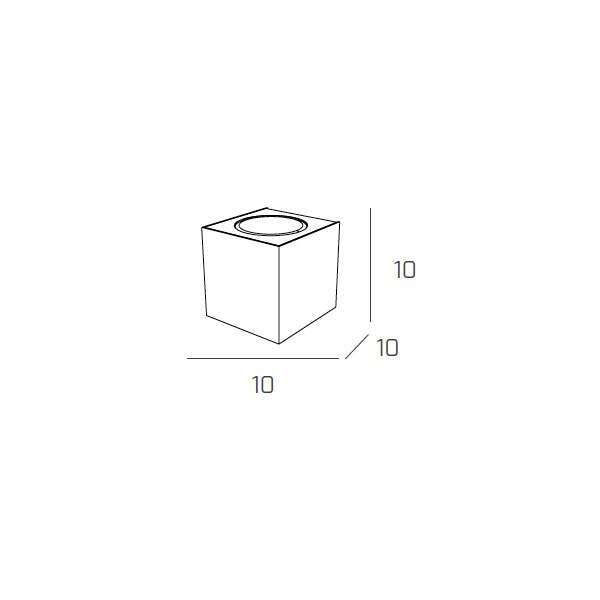 1127/AG-GR AREA APPLIQUE 2 LUCI BIEMISSIONE GRIGIO