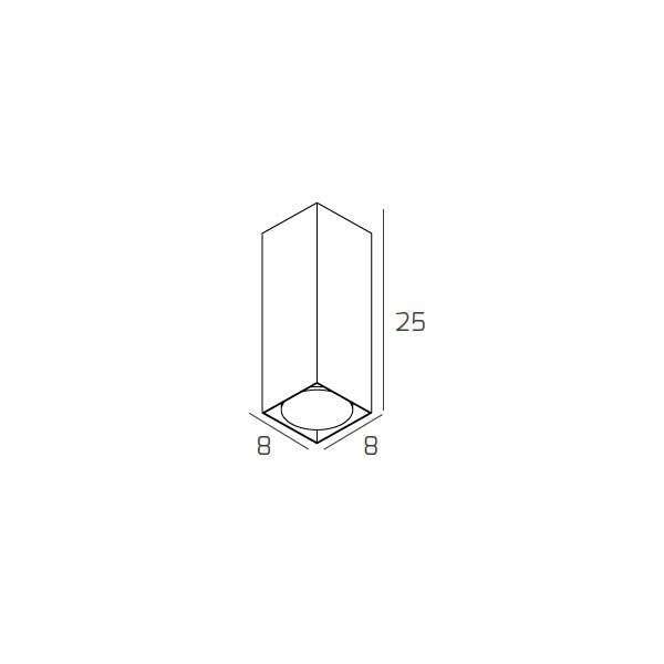 1127/PL25-GR AREA PLAFONIERA TUBO H.25 1 LUCE GRIGIO
