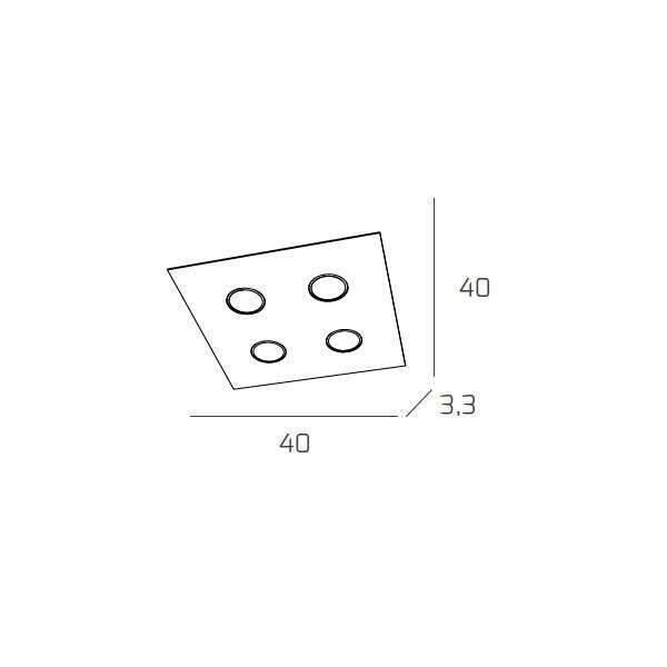 1127/PL4-SA AREA PLAFONIERA 4 LUCI QUADRA SABBIA