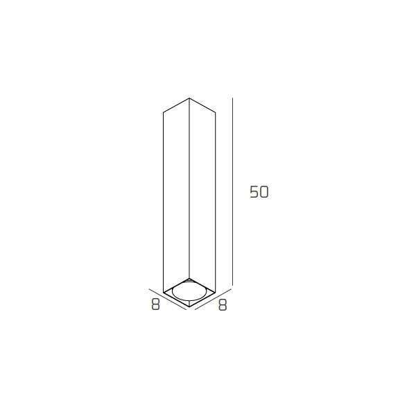 1127/PL50-GR AREA PLAFONIERA TUBO H.50 1 LUCE GRIGIO