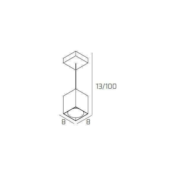 1127/S10-GR AREA SOSPENSIONE TUBO H.10 1 LUCE GRIGIO
