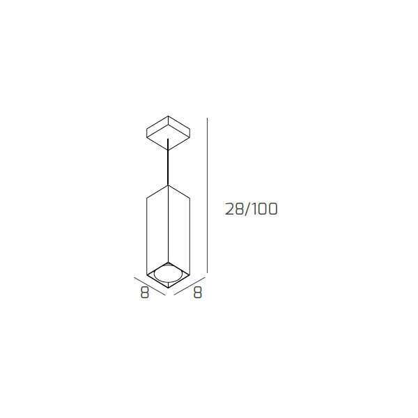 1127/S25-SA AREA SOSPENSIONE TUBO H.25 1 LUCE SABBIA