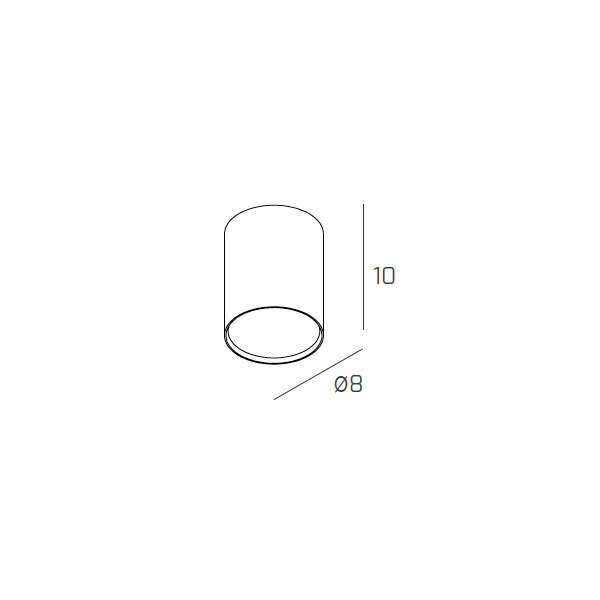 1128/PL10-SA CLOUD PLAFONIERA TUBO H.10 1 LUCE SABBIA