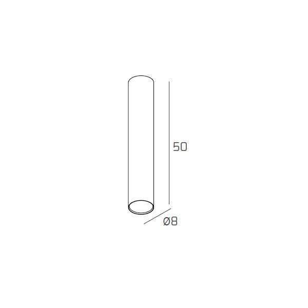 1128/PL50-GR CLOUD PLAFONIERA TUBO H.50 1 LUCE GRIGIO