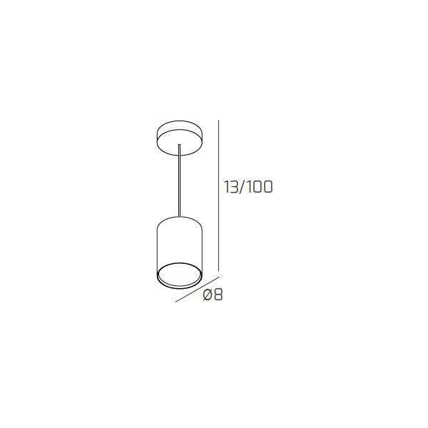 1128/S10-BI CLOUD SOSPENSIONE TUBO H.10 1 LUCE BIANCO