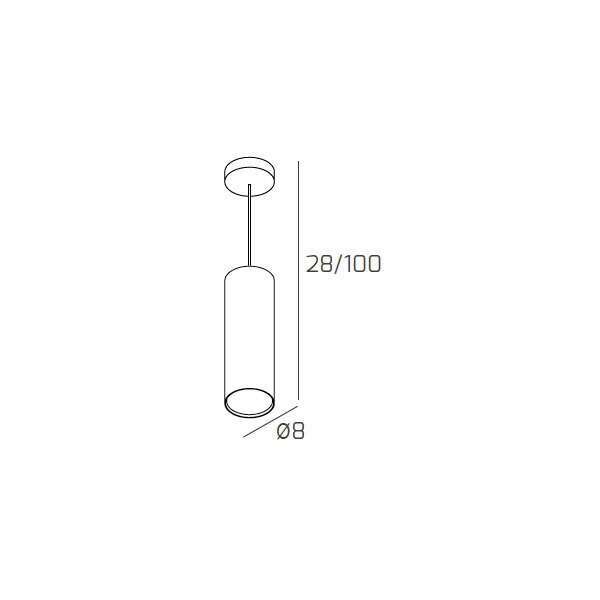 1128/S25-BI CLOUD SOSPENSIONE TUBO H.25 1 LUCE BIANCO