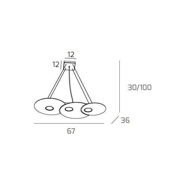 1128/S3 R-SA CLOUD SOSPENSIONE 3 LUCI SABBIA