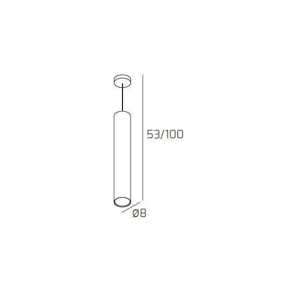 1128/S50-BI CLOUD SOSPENSIONE TUBO H.50 1 LUCE BIANCO