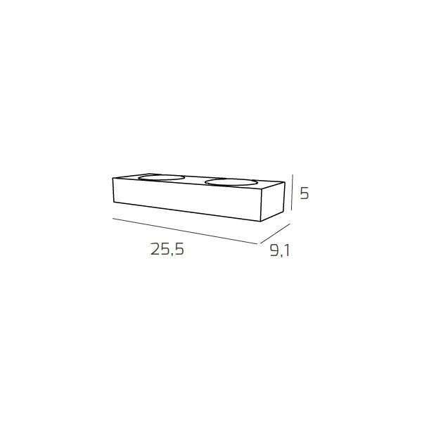 1129/A2-SA PLATE APPLIQUE 2 LUCI MONOEMISSIONE SABBIA