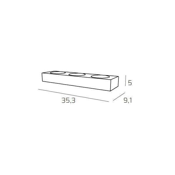 1129/A3-BI PLATE APPLIQUE 3 LUCI MONOEMISSIONE BIANCO