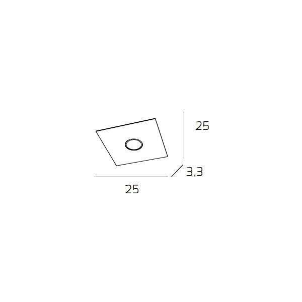 1129/PL1-BI PLATE PLAFONIERA 1 LUCE BIANCO P