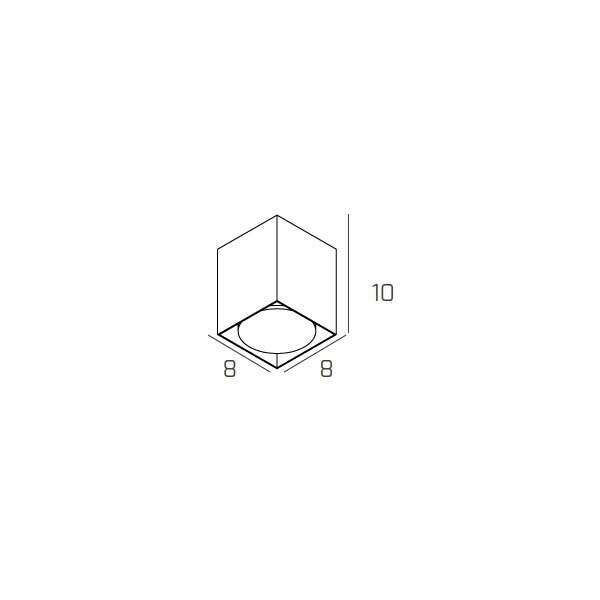 1129/PL10-BI PLATE PLAFONIERA TUBO H.10 1 LUCE BIANCO