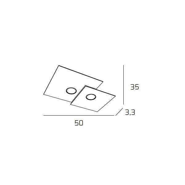 1129/PL2 R-SA PLATE PLAFONIERA 2 LUCI SABBIA
