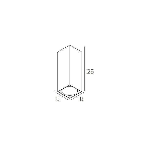 1129/PL25-SA PLATE PLAFONIERA TUBO H.25 1 LUCE SABBIA