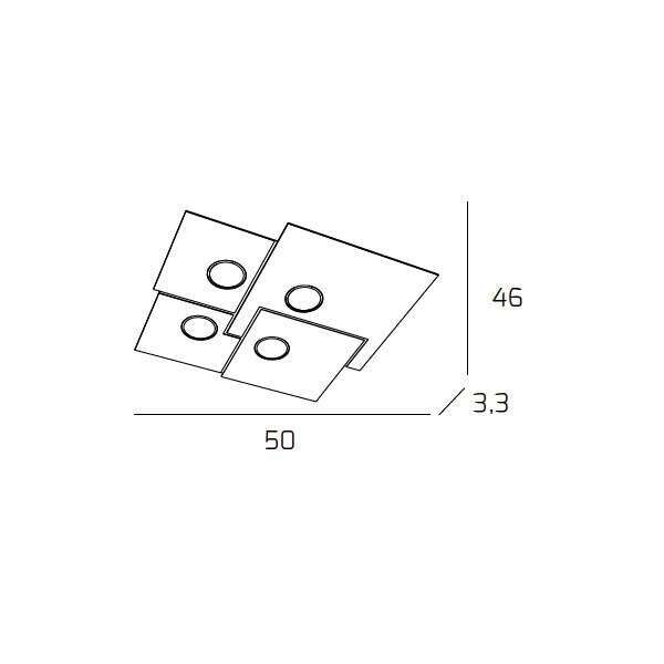 1129/PL4-SA PLATE PLAFONIERA 4 LUCI QUADRA SABBIA