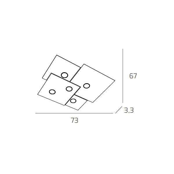 1129/PL5-GA PLATE PLAFONIERA 5 LUCI GRIGIO ANTRACITE