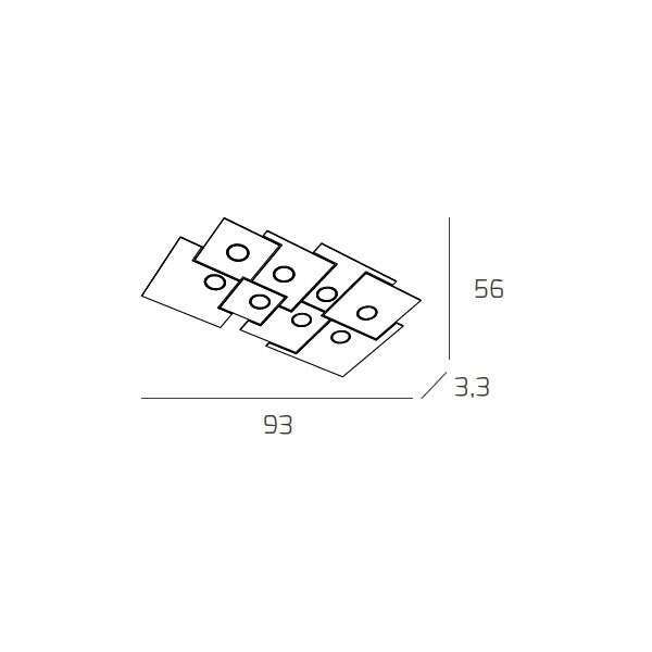 1129/PL8 R-SA PLATE PLAFONIERA 8 LUCI SABBIA