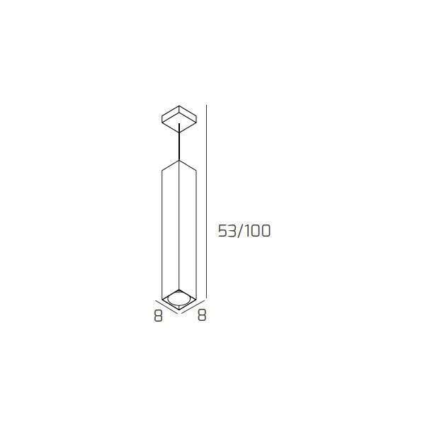 1129/S50-SA PLATE SOSPENSIONE TUBO H.50 1 LUCE SABBIA