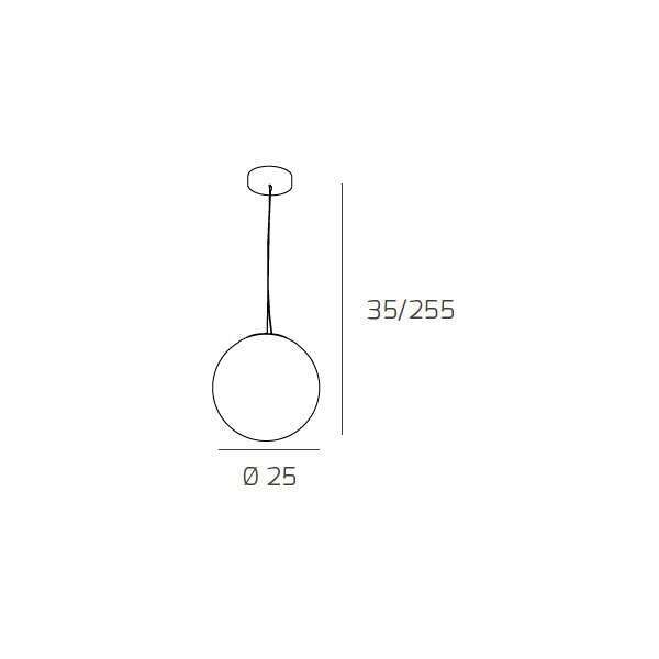 1135/S25 GLITTER SOSPENSIONE 1 LUCE D.25 CM.