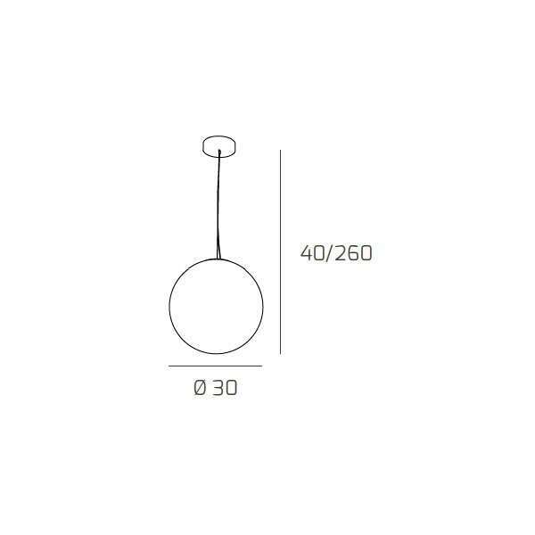 1135/S30 GLITTER SOSPENSIONE 1 LUCE D.30 CM.