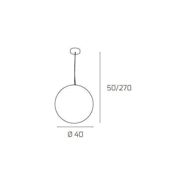 1135/S40 GLITTER SOSPENSIONE 1 LUCE D.40 CM.