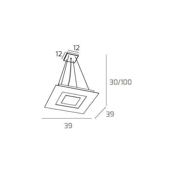 1137/S40-SA CARPET SOSPENSIONE 40X40 4 LUCI SABBIA