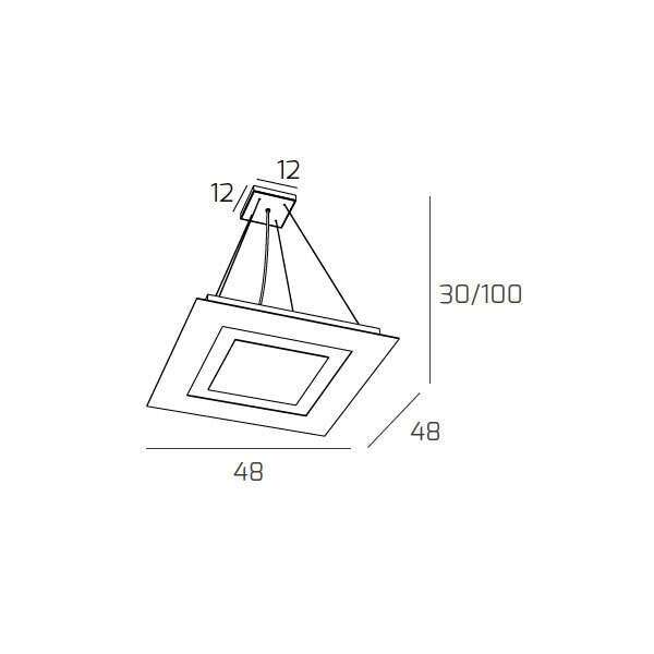 1137/S50+1-SA CARPET SOSPENSIONE 50X50 4 LUCI SABBIA