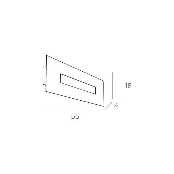 1138/60-NE WALLY APPLIQUE/PLAFONIERA 60 CM. 1 LUCE NERO