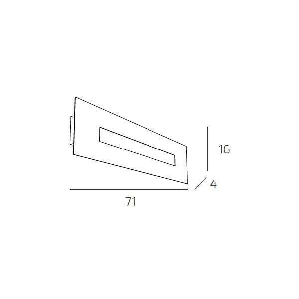 1138/70-BI WALLY APPLIQUE/PLAFONIERA 70 CM. 1 LUCE BIANCO
