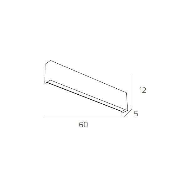 1138/A60-BI WALLY APPLIQUE 60 CM. 2 LUCI BIANCO