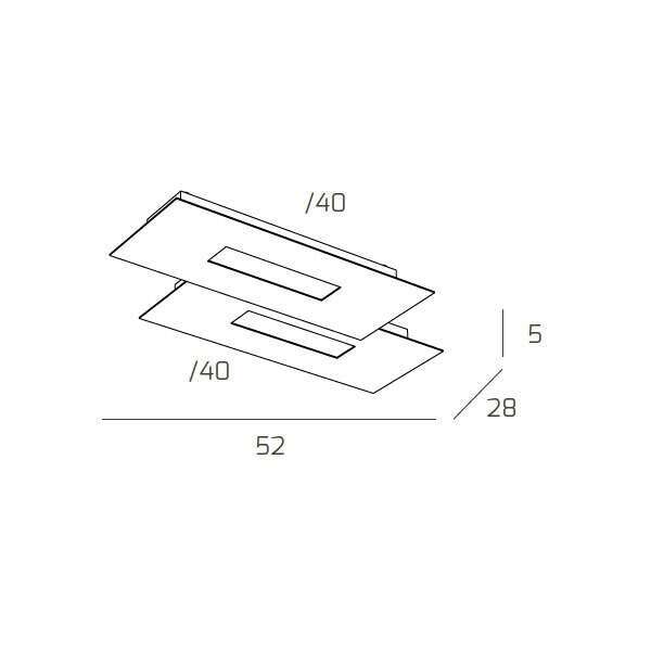 1138/M1-NE WALLY APPLIQUE/PLAFONIERA 2 LUCI(COMPOSTO DA 2 PZ. 1138/40-NE)