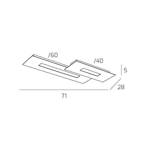 1138/M2-SA WALLY APPLIQUE/PLAFONIERA 2 LUCI(COMPOSTO DA 1138/40-SA+1138/60-SA)