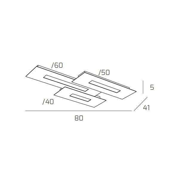 1138/M3-BS WALLY APPLIQUE/PLAFONIERA 3 LUC(COMPOSTO DA 1138/40-SA+1138/50-SA+1138/60-BI)