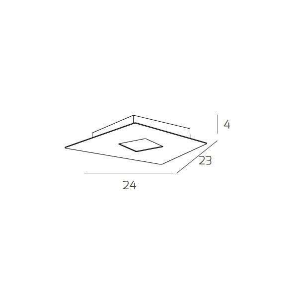 1140/1-GR NOTE APPLIQUE/PLAFONIERA 1 LUCE GRIGIO