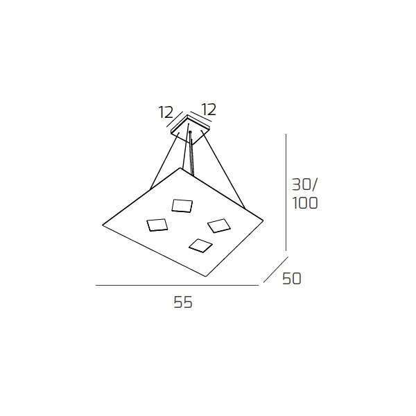 1140/S4+2-BI NOTE SOSPENSIONE 4+2 LUCI BIEMISSIONE BIANCO