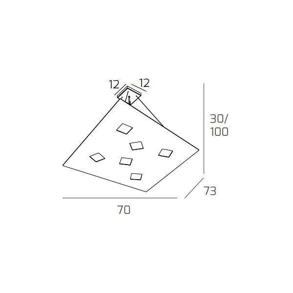 1140/S6-GR NOTE SOSPENSIONE 6 LUCI GRIGIO