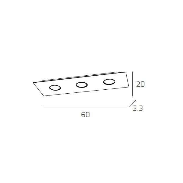 1141/PL3 R-BI PATH PLAFONIERA 3 LUCI BIANCO