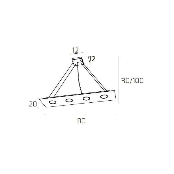 1141/S4 R-BI PATH SOSPENSIONE 4 LUCI RETTANGOLARE BIANCO