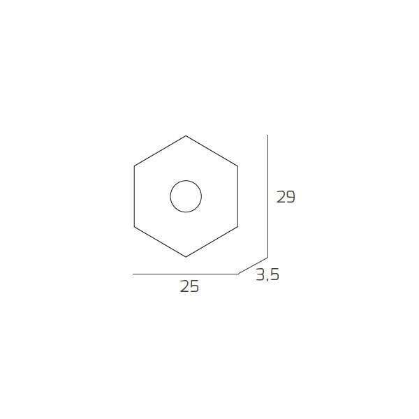 1142/1L-GA HEXAGON APPLIQUE/PLAFONIERA 1 LUCE GRIGIO ANTRACITE