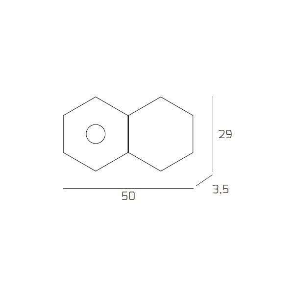 1142/1L1D-GA HEXAGON APPLIQUE/PLAFONIERA 1 LUCE + 1 DECORATIVO GRIGIO ANTRACITE