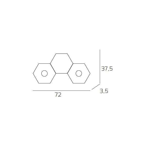 1142/2L1D-SA HEXAGON APPLIQUE/PLAFONIERA 2 LUCI + 1 DECORATIVO SABBIA