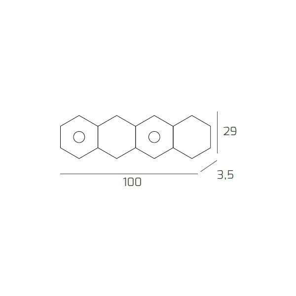 1142/2L2D-BI HEXAGON APPLIQUE/PLAFONIERA 2 LUCI + 2 DECORATIVO BIANCO