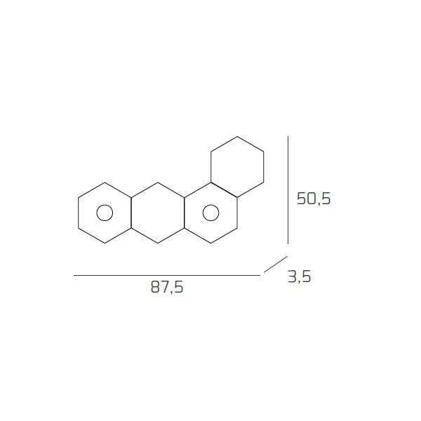 1142/2L2D-BI HEXAGON APPLIQUE/PLAFONIERA 2 LUCI + 2 DECORATIVO BIANCO