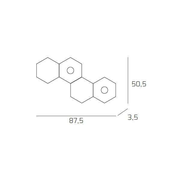 1142/2L2D-MA HEXAGON APPLIQUE/PLAFONIERA 2 LUCI + 2 DECORATIVO MARRONE