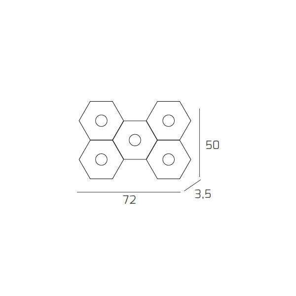 1142/5L-GA HEXAGON APPLIQUE/PLAFONIERA 5 LUCI GRIGIO ANTRACITE