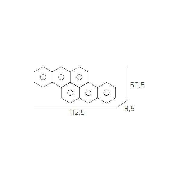 1142/6L-SA HEXAGON APPLIQUE/PLAFONIERA 6 LUCI SABBIA