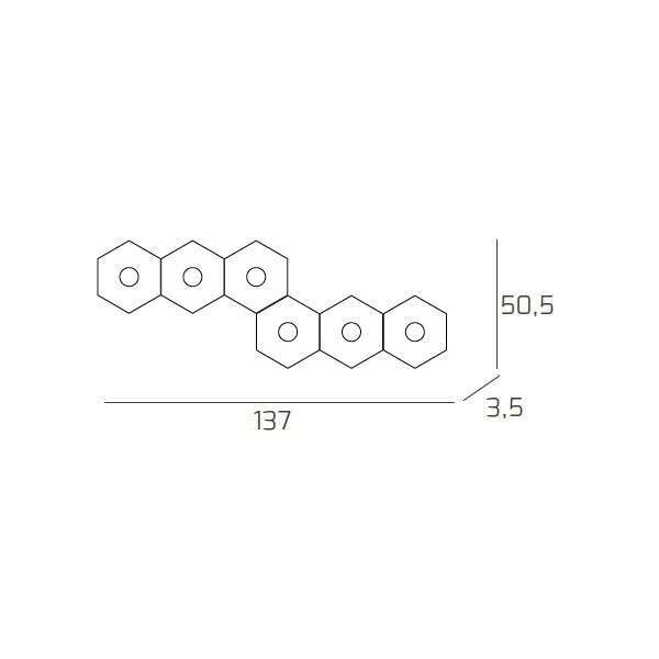 1142/6L-SA HEXAGON APPLIQUE/PLAFONIERA 6 LUCI SABBIA